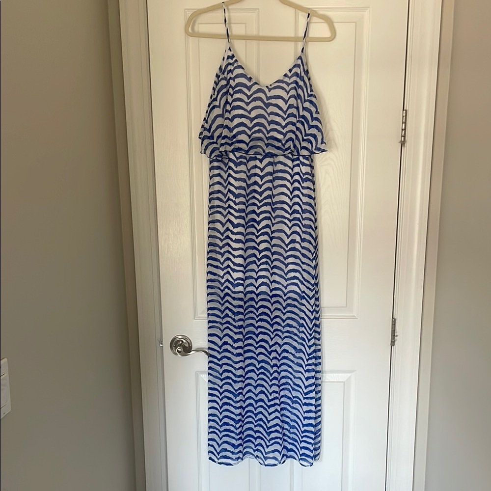 NWT Gianni Bini Blue and White Maxi Dress